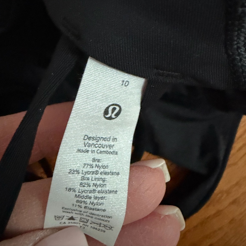 Lululemon Free To Be Bra Wild High Neck *Light Support, A/B Cup - Black - Picture 10 of 11